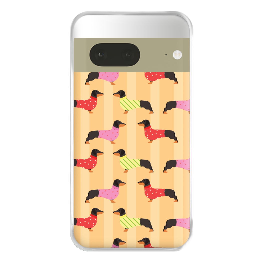 Dachshunds In Sweaters Pattern Phone Case for Google Pixel 7a