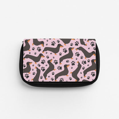 Dachschunds And Paws Pattern Pencil Case