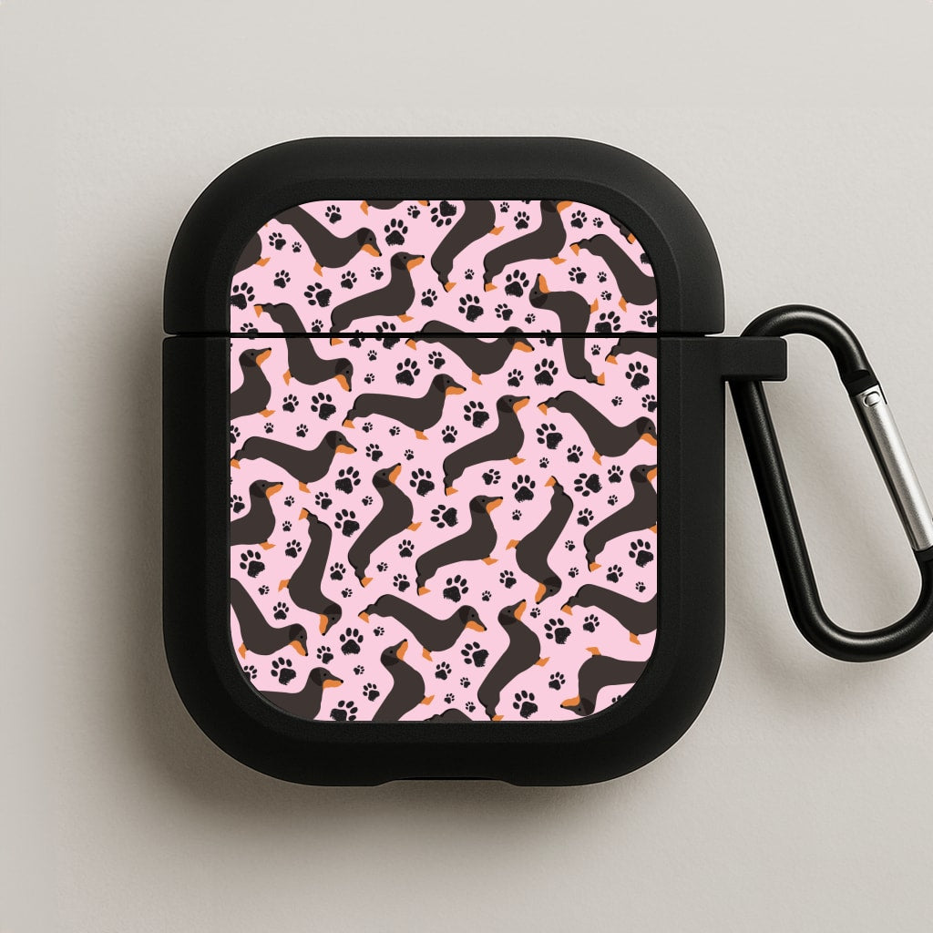 Dachschunds And Paws Pattern AirPods Case