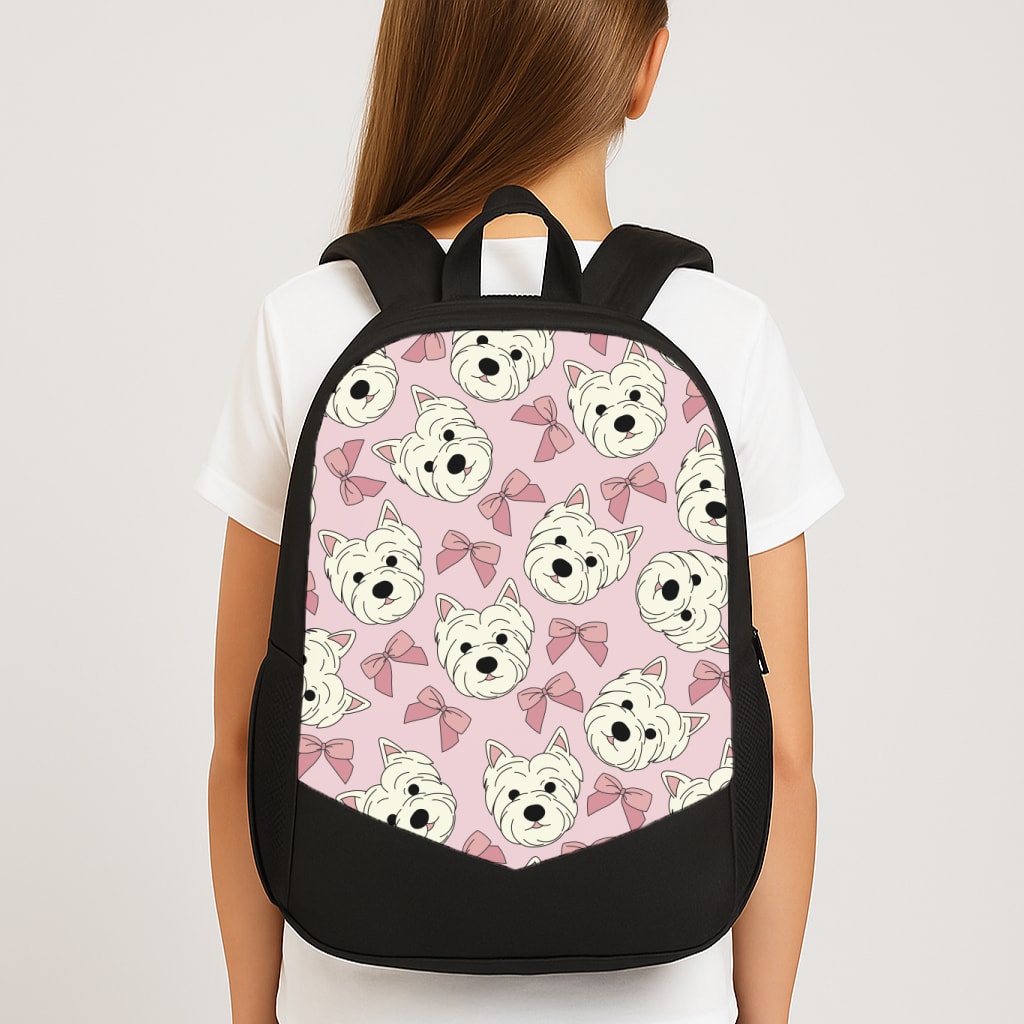 Cute Terrier And Bows Pattern  Backpack