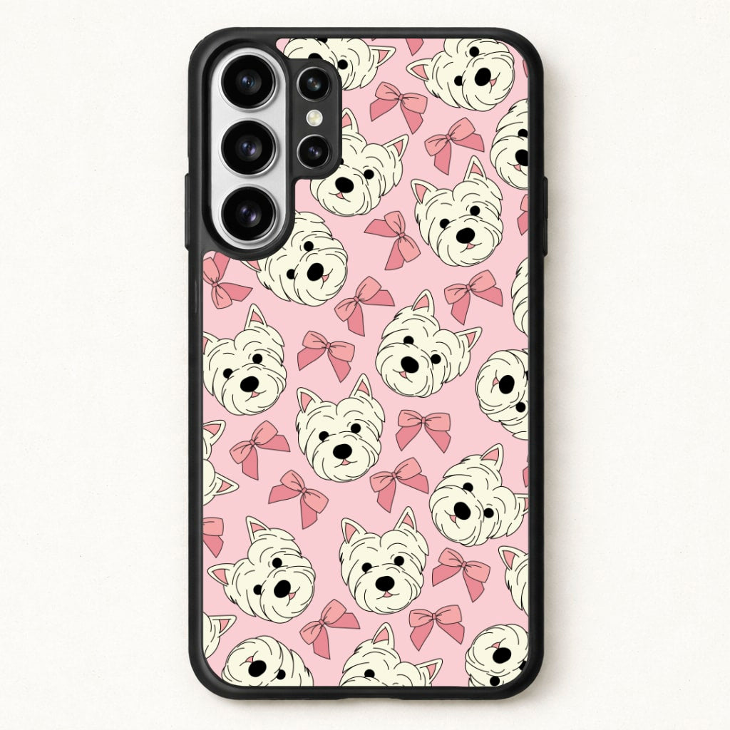 Cute Terrier And Bows Pattern Phone Case for Galaxy S26 Ultra