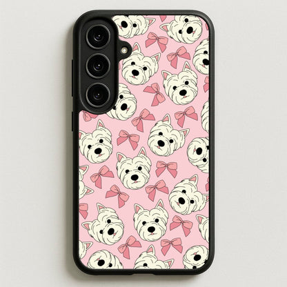 Cute Terrier And Bows Pattern Phone Case for Galaxy S25FE