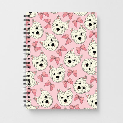 Cute Terrier And Bows Pattern  Notebook