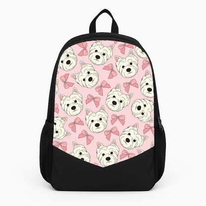 Cute Terrier And Bows Pattern  Backpack