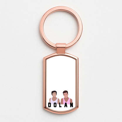 Dolan Twins Cartoon Rose Gold Keyring