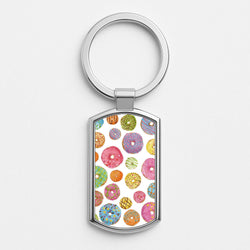 Dougnut Pattern Silver Keyring
