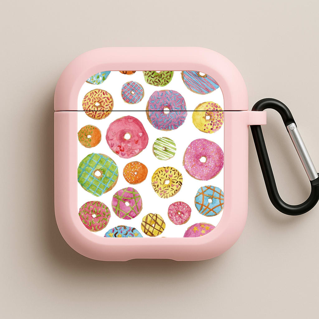 Dougnut Pattern Pink AirPods Case