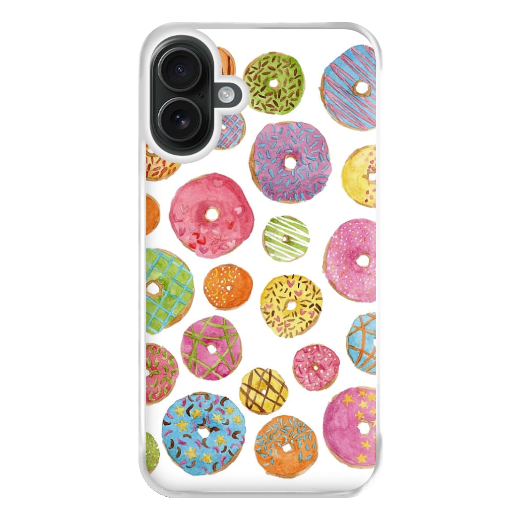 Dougnut Pattern Phone Case for iPhone 16 Plus