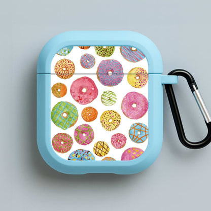 Dougnut Pattern Blue AirPods Case