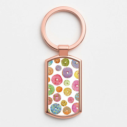 Dougnut Pattern Rose Gold Keyring