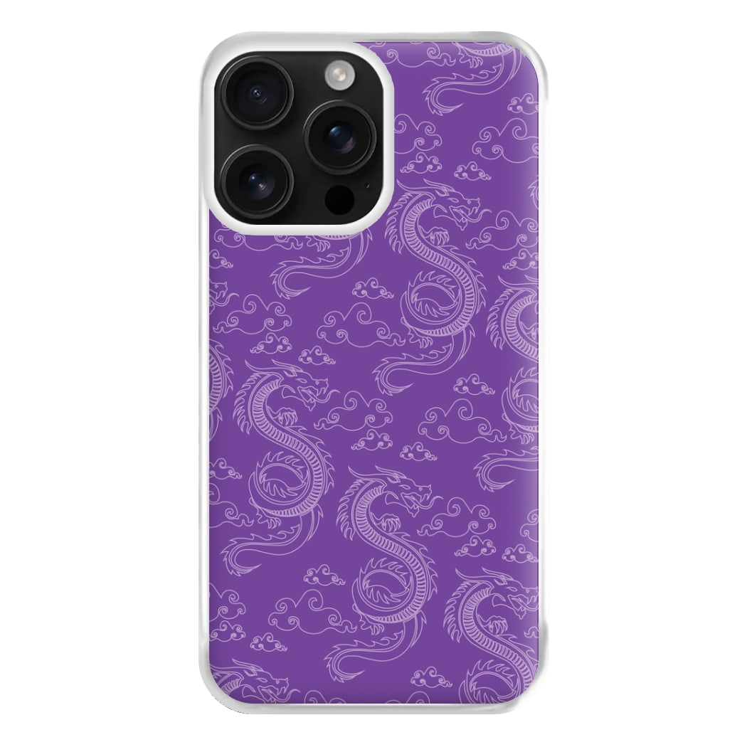 Purple Dragon Pattern Phone Case