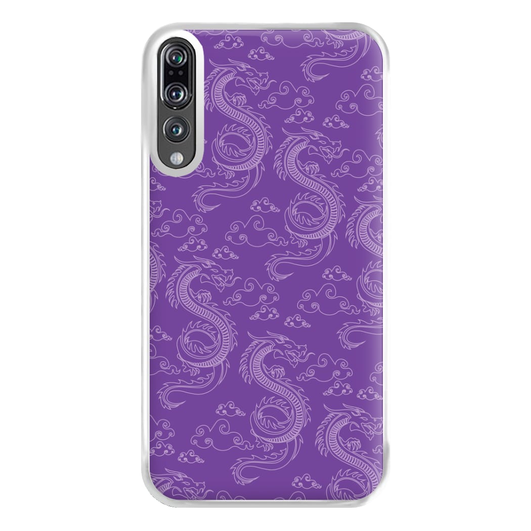 Purple Dragon Pattern Phone Case for Huawei P20 Pro