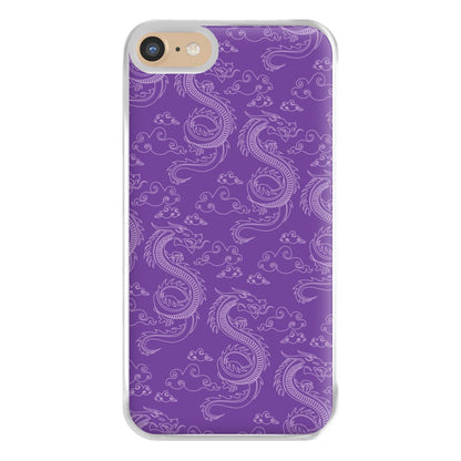 Purple Dragon Pattern Phone Case for iPhone 6 / 7 / 8 / SE