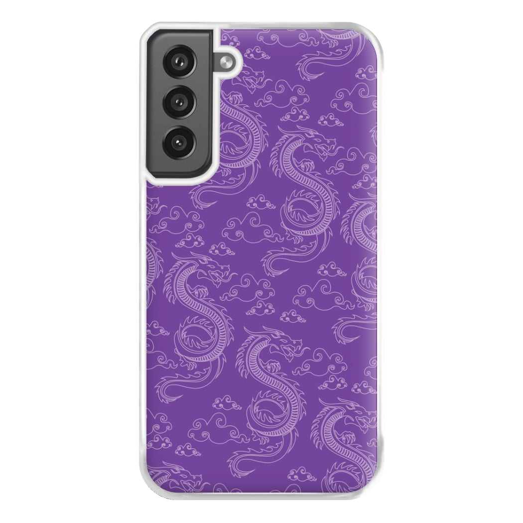 Purple Dragon Pattern Phone Case for Galaxy S21FE