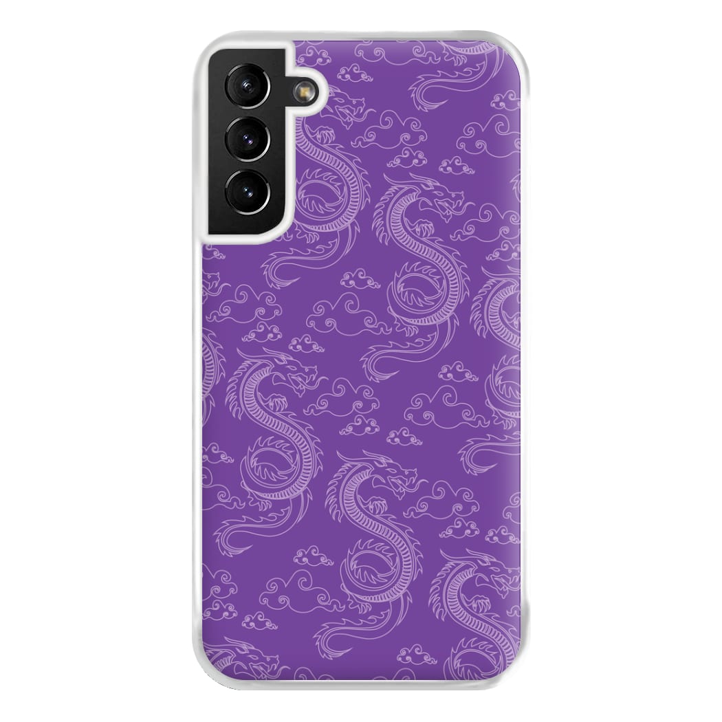 Purple Dragon Pattern Phone Case for Galaxy S21 Plus