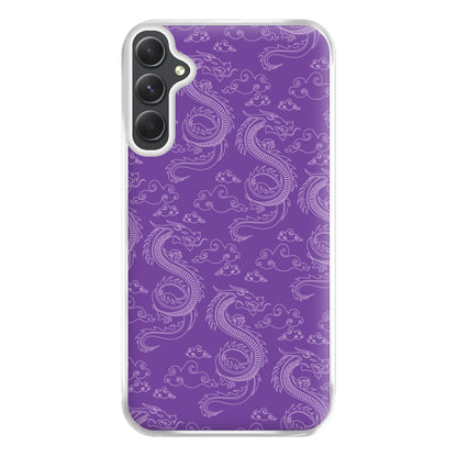 Purple Dragon Pattern Phone Case for Galaxy A54