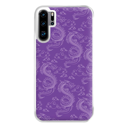 Purple Dragon Pattern Phone Case for Huawei P30 Pro