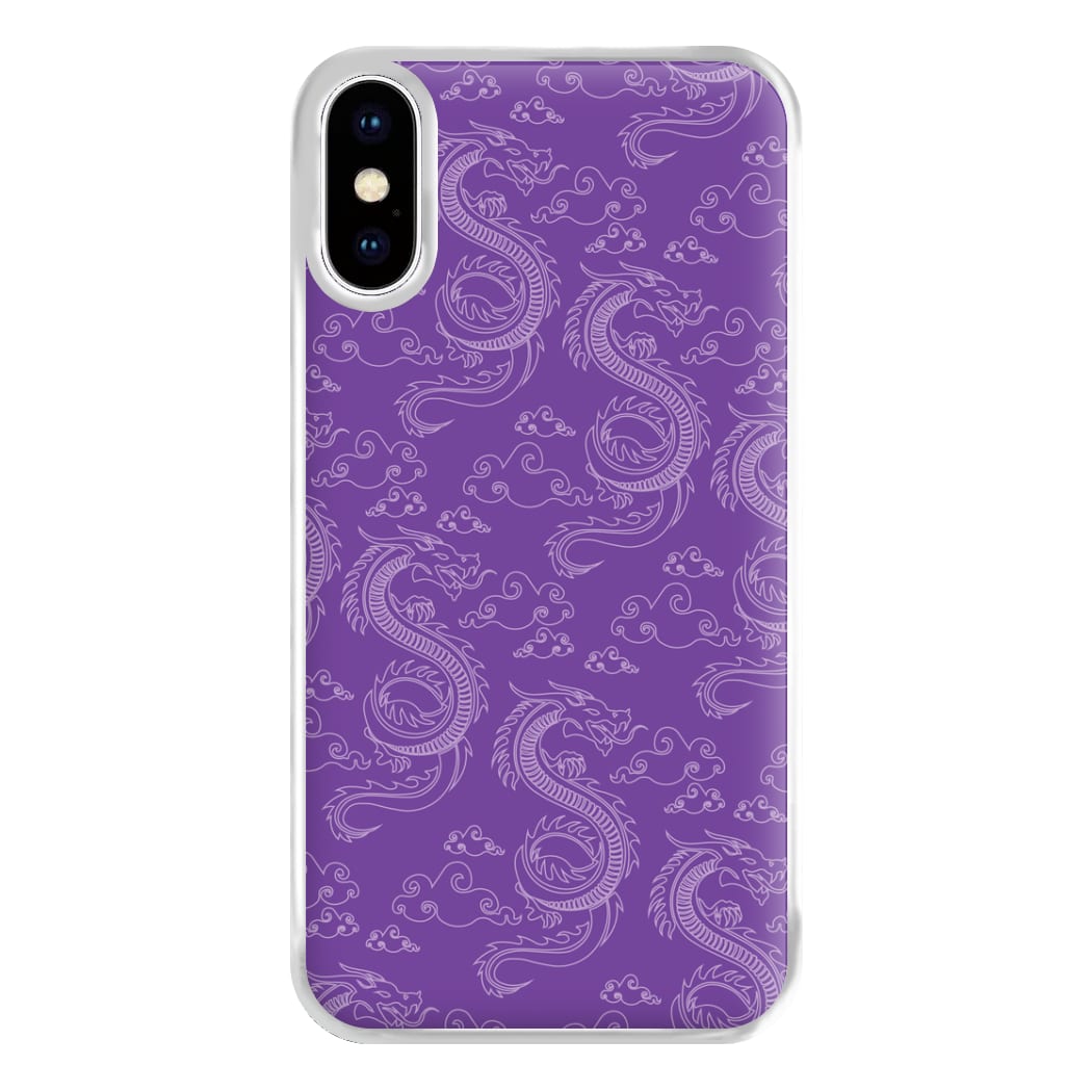 Purple Dragon Pattern Phone Case for iPhone XS Max