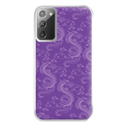 Purple Dragon Pattern Phone Case for Galaxy Note 20 Ultra