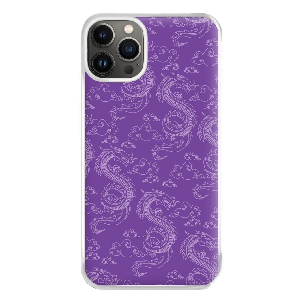 Purple Dragon Pattern Phone Case for iPhone 13