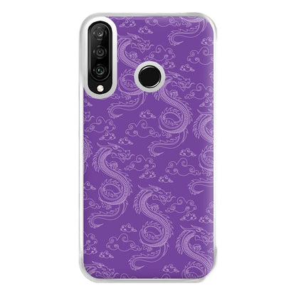 Purple Dragon Pattern Phone Case for Huawei P30 Lite