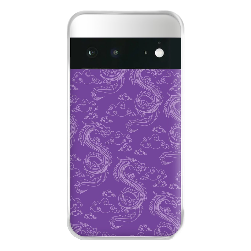 Purple Dragon Pattern Phone Case for Google Pixel 6a