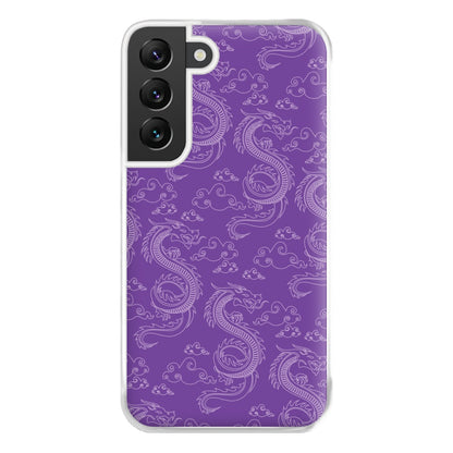 Purple Dragon Pattern Phone Case for Galaxy S22 Plus