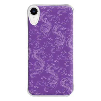 Purple Dragon Pattern Phone Case for iPhone XR