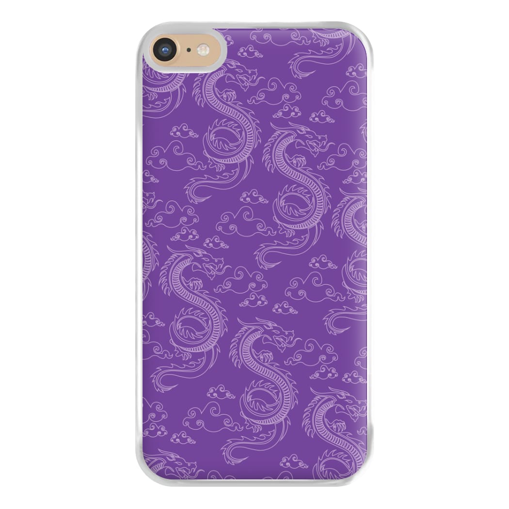 Purple Dragon Pattern Phone Case for iPhone 6 Plus / 7 Plus / 8 Plus