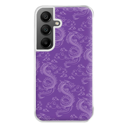 Purple Dragon Pattern Phone Case for Galaxy A55