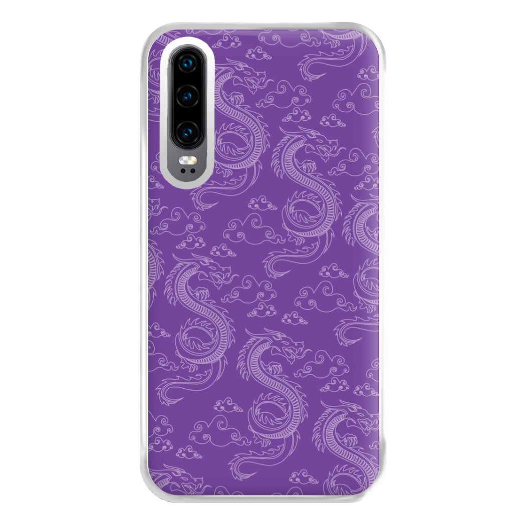 Purple Dragon Pattern Phone Case for Huawei P30