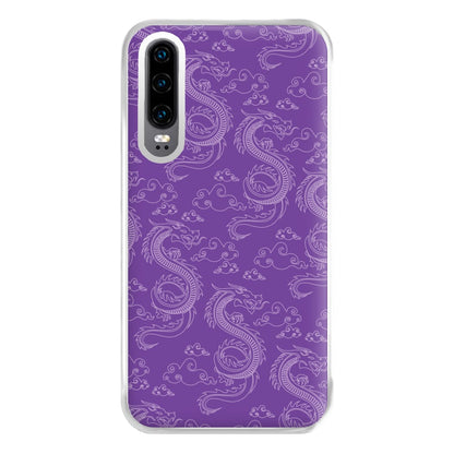 Purple Dragon Pattern Phone Case for Huawei P30