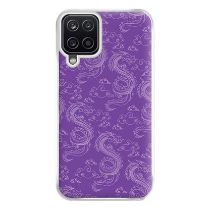 Purple Dragon Pattern Phone Case for Galaxy A12