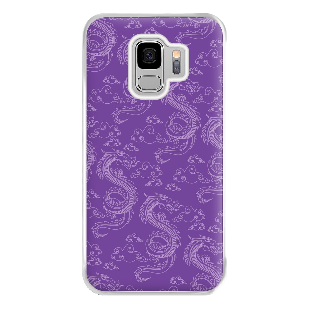 Purple Dragon Pattern Phone Case for Galaxy S9 Plus