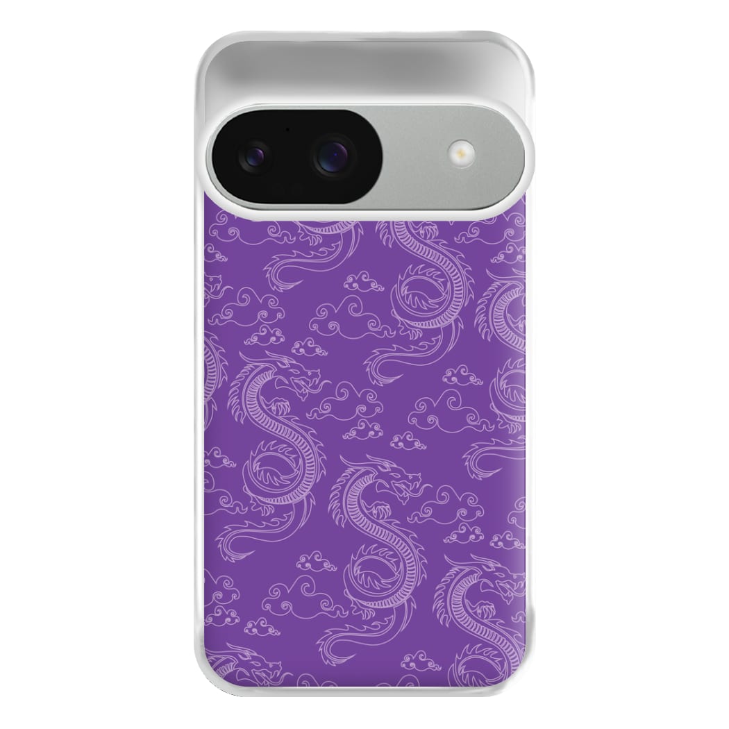 Purple Dragon Pattern Phone Case for Google Pixel 9 / 9 Pro