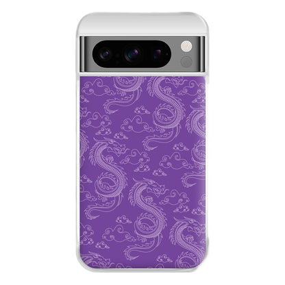 Purple Dragon Pattern Phone Case for Google Pixel 8 Pro