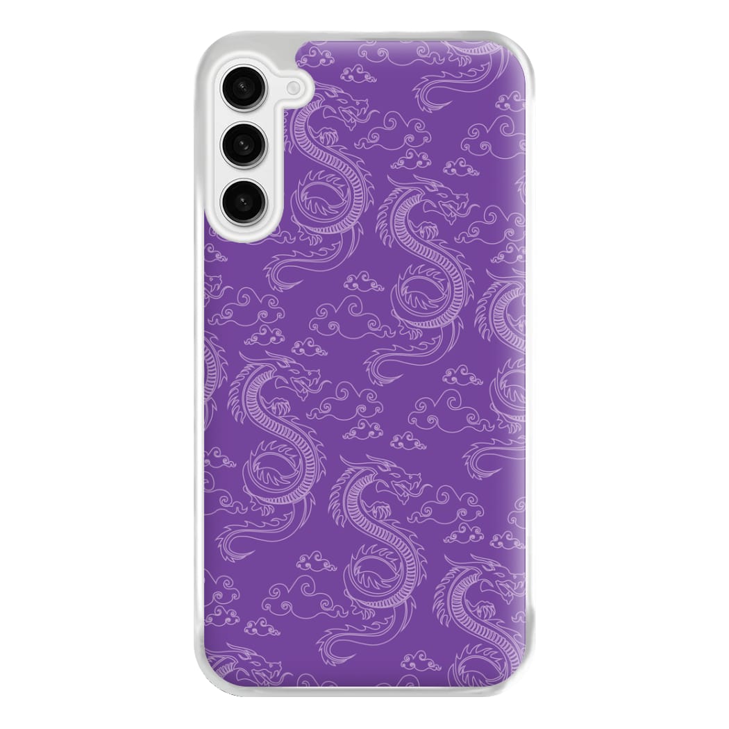 Purple Dragon Pattern Phone Case for Galaxy S23FE