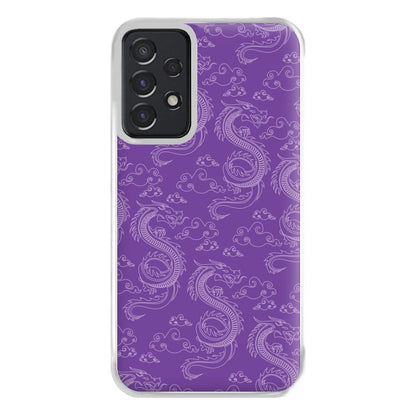 Purple Dragon Pattern Phone Case for Galaxy A52 / A52s