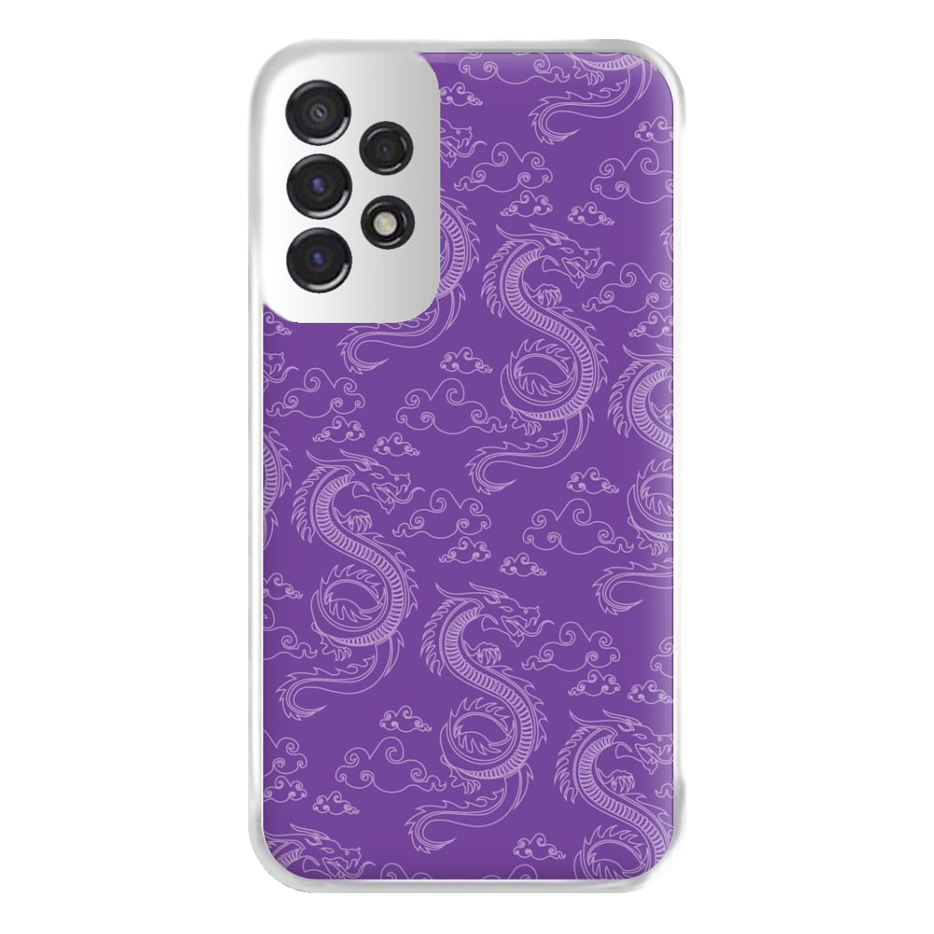 Purple Dragon Pattern Phone Case for Galaxy A53