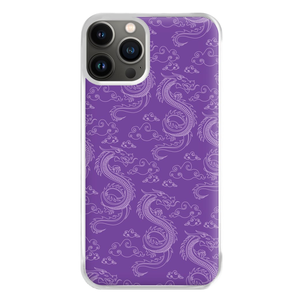 Purple Dragon Pattern Phone Case for iPhone 11 Pro Max