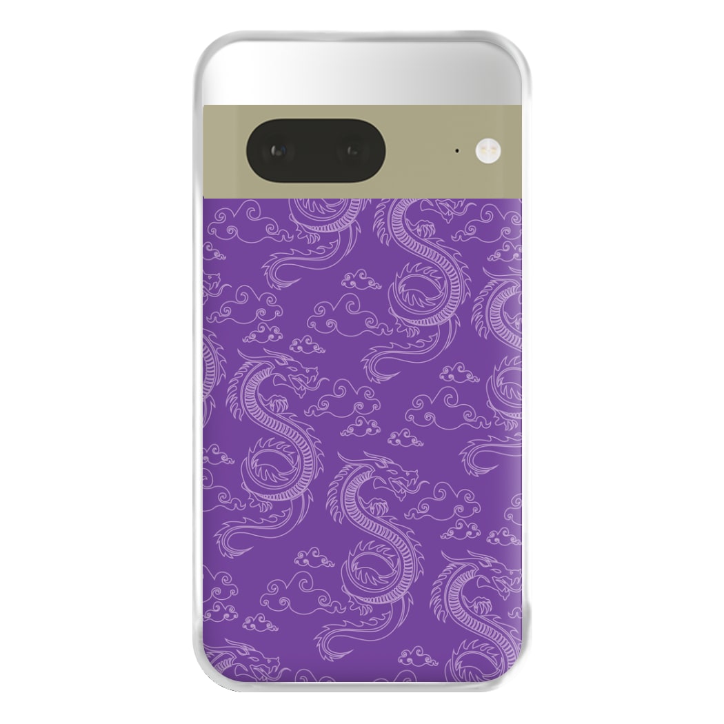 Purple Dragon Pattern Phone Case for Google Pixel 7a