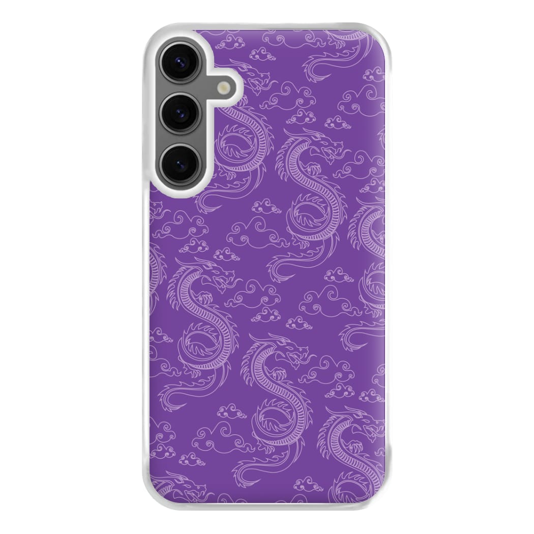 Purple Dragon Pattern Phone Case for Galaxy S24FE