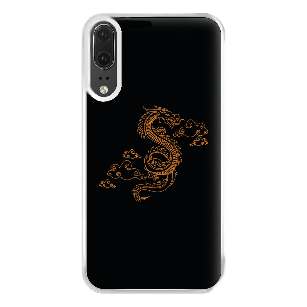 Orange - Dragon Patterns Phone Case for Huawei P20