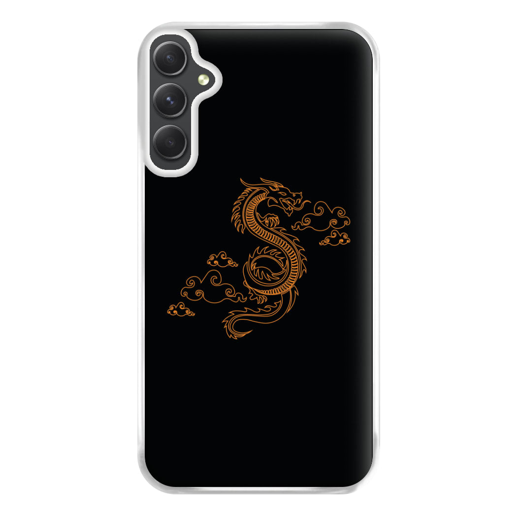 Orange - Dragon Patterns Phone Case for Galaxy A14