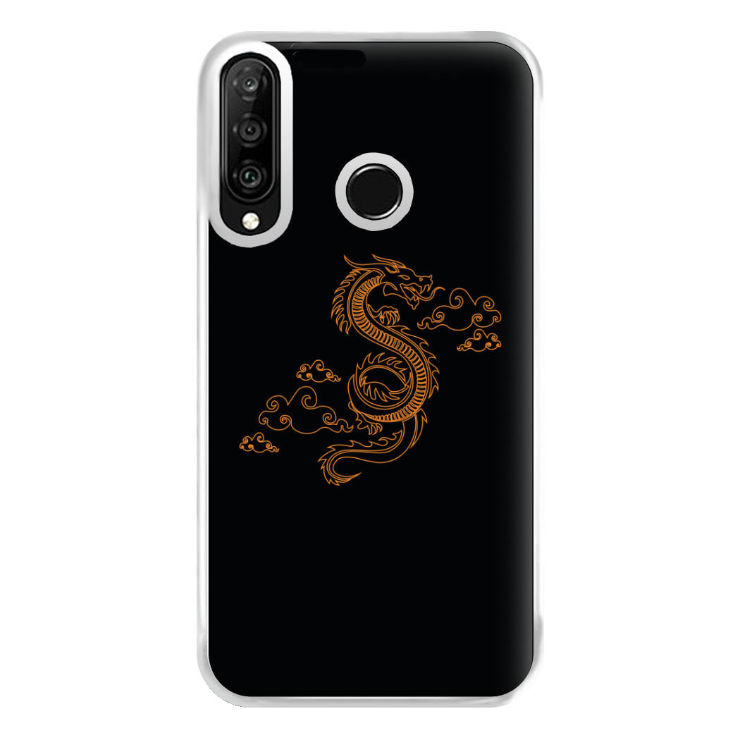 Orange - Dragon Patterns Phone Case for Huawei P30 Lite