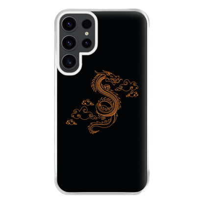 Orange - Dragon Patterns Phone Case for Galaxy S23 Ultra