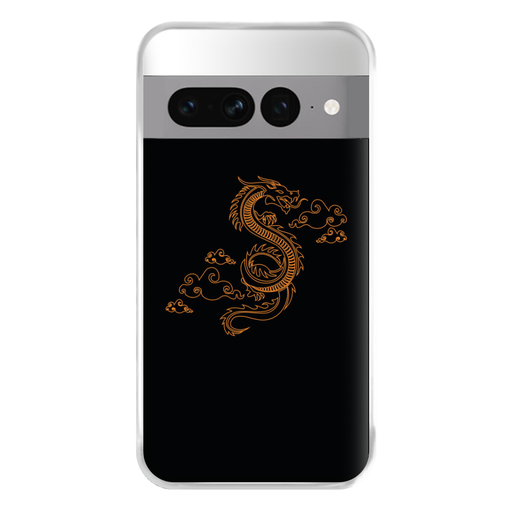 Orange - Dragon Patterns Phone Case for Google Pixel 7 Pro