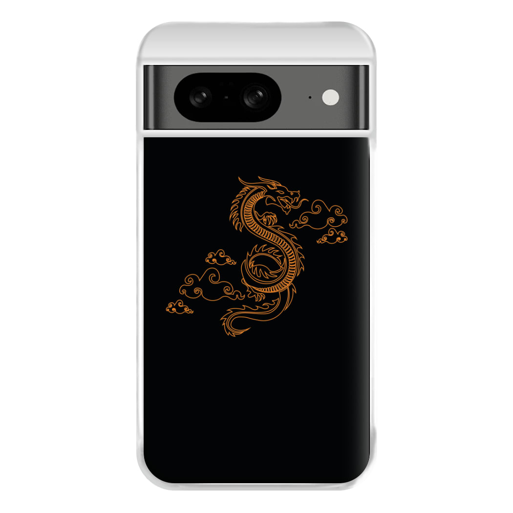 Orange - Dragon Patterns Phone Case for Google Pixel 8