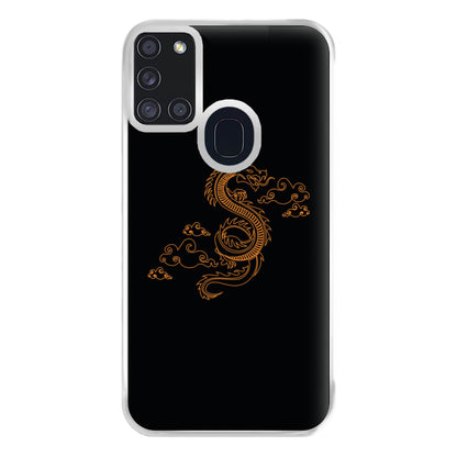 Orange - Dragon Patterns Phone Case for Galaxy A21s