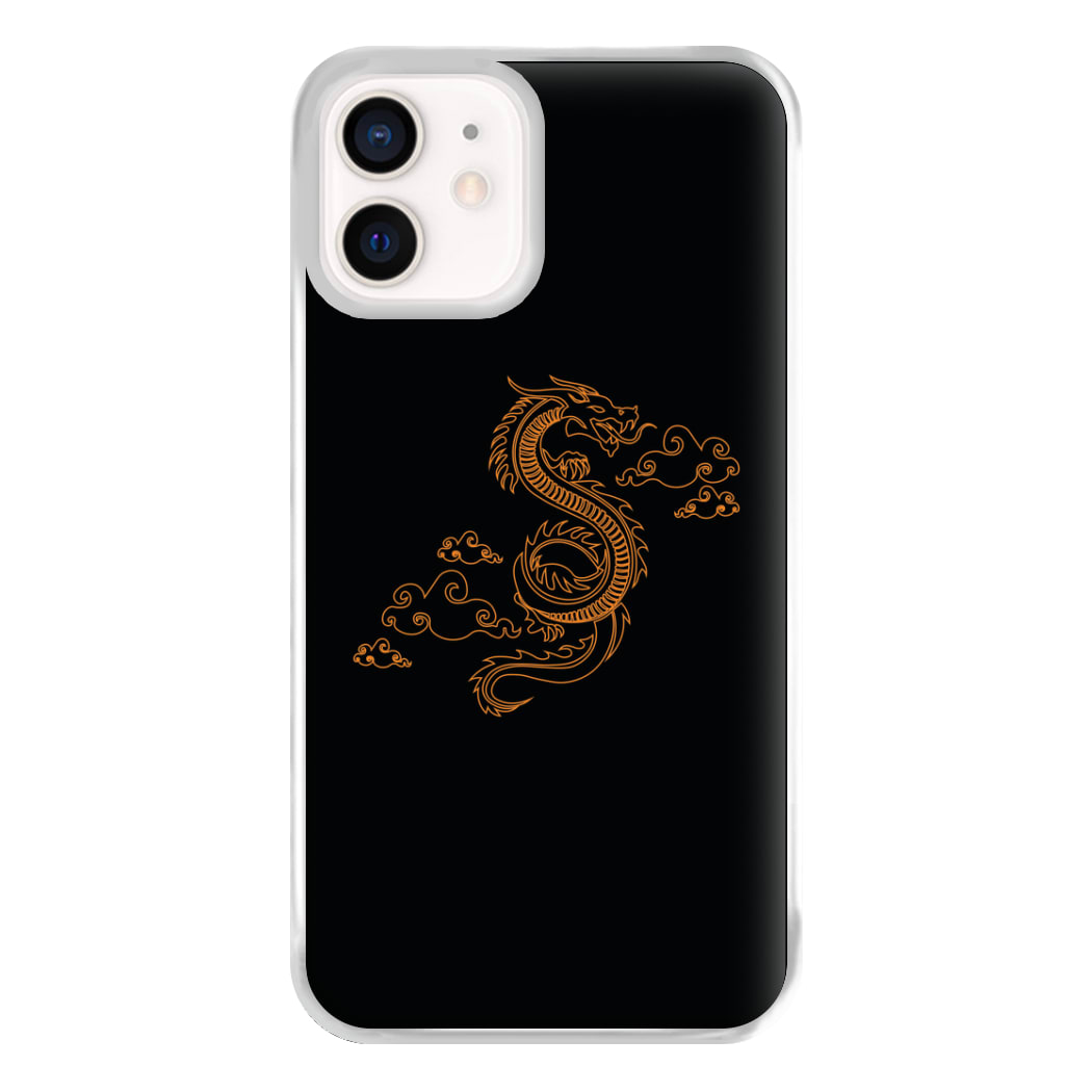 Orange - Dragon Patterns Phone Case for iPhone 13 Mini